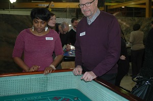 People having fun at a craps table party in New Jersey